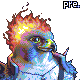 Flaming Falcon On Guitar