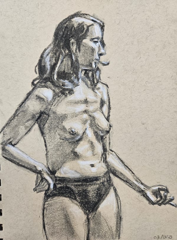 Charcoal, Conte, Pencil Figure